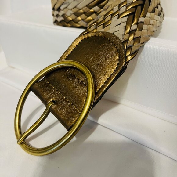 Braided Belt-Women's Size Small-2 1/2" wide-Bronze/Tan mix-Casual-Lightweight - Picture 6 of 13